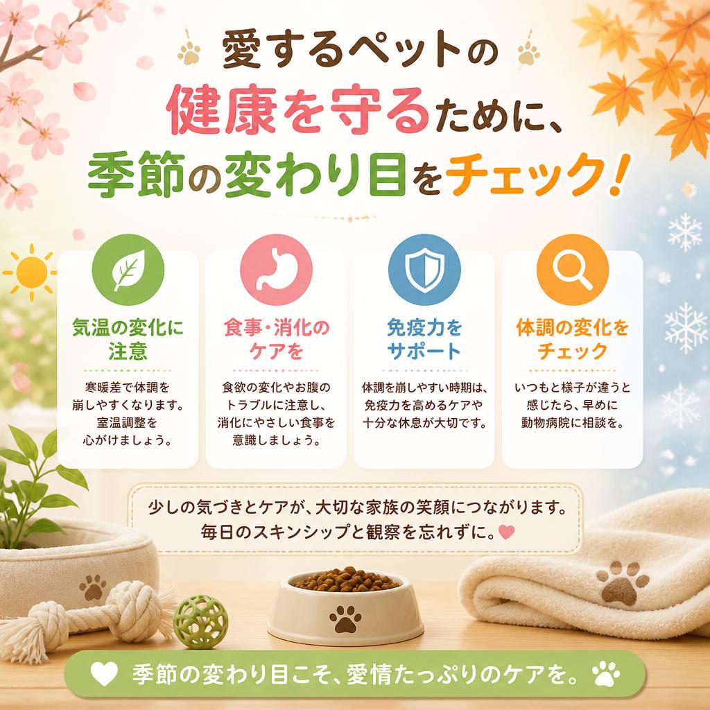 愛するペットの健康を守るために、季節の変わり目をチェック！