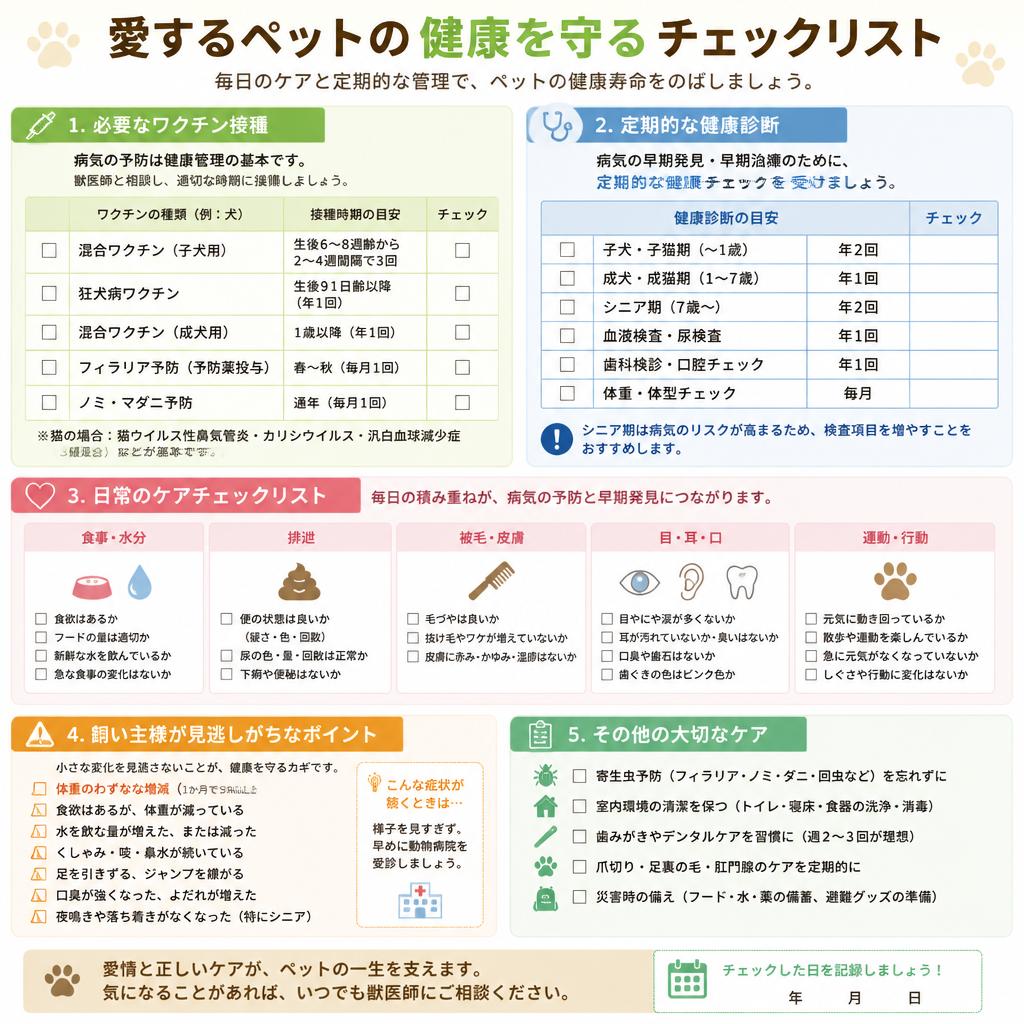 ペットの健康を守るチェックリスト