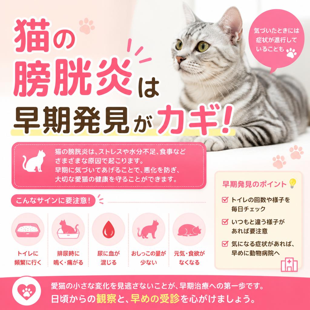 猫の膀胱炎は早期発見がカギ！